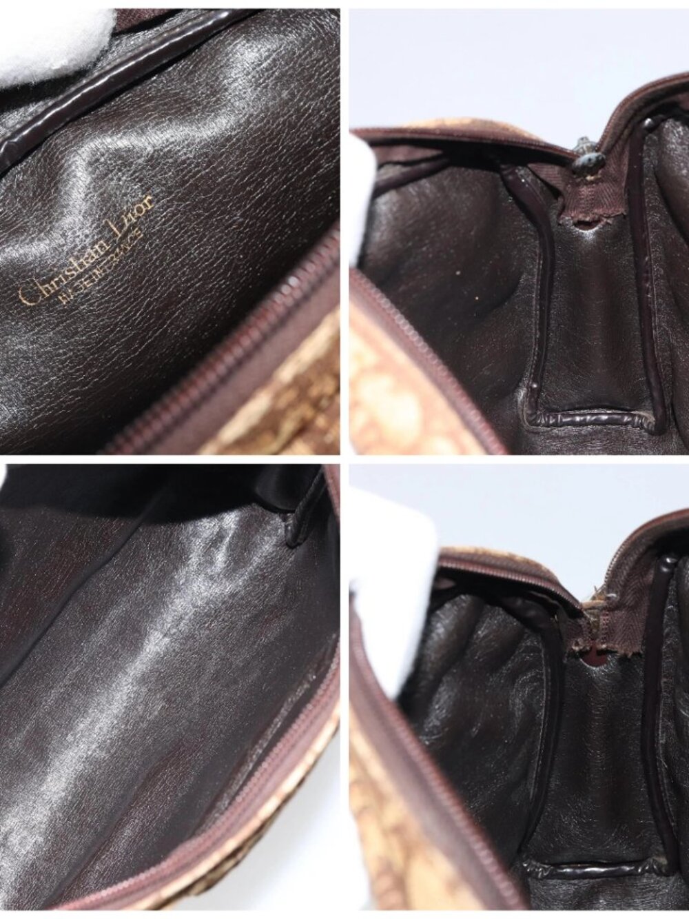 Christian Dior Trotter Canvas Shoulder Bag Brown Gold Auth bs32243 - Picture 15 of 16